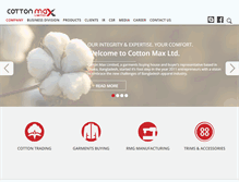 Tablet Screenshot of cottonmaxltd.com